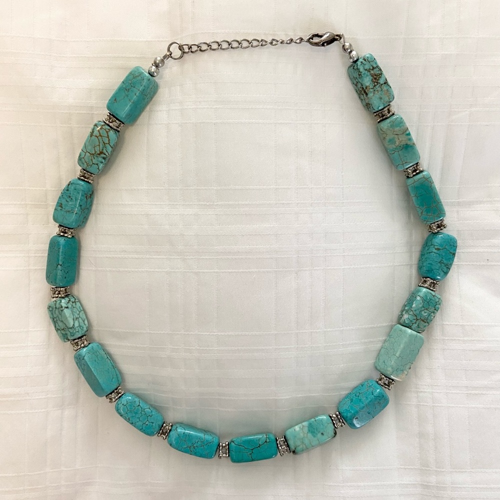 Jamaican Turquoise Stone Necklace - Handcrafted in Montego Bay